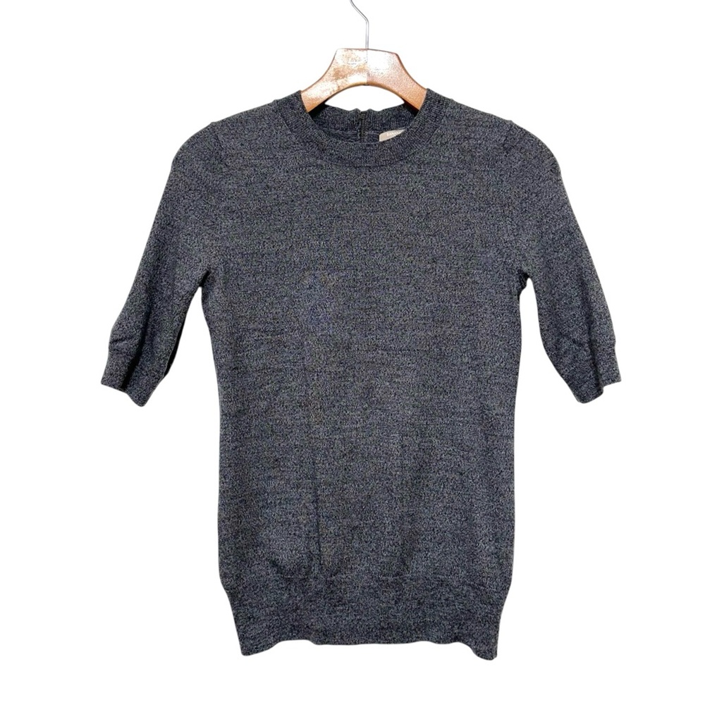 Banana Republic Gray Merino Wool Back Zip Sweater Size Small